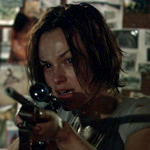Cassandra Magrath fights back as Liz Hunter in Wolf Creek.